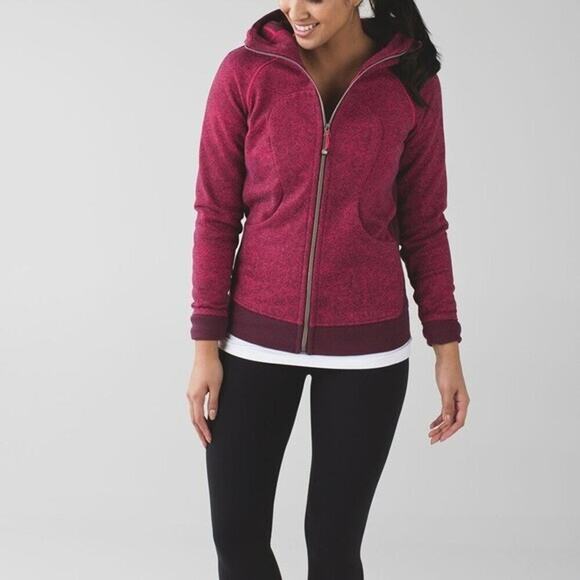 Lululemon Scuba Hoodie III Size 2 Rio Mist Boom Juice Red Grape Zip Sweatshirt - Picture 1 of 12